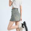 American Retro High Waist Denim Pencil Skirt - Plus Size, Summer A-line, Hip-Hugging, for Women