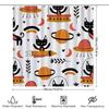 Black Cats Space Shower Curtain For Bathroom Decor Orange Rockets Planets Ufos Cartoon Print Waterproof Fabric Bath Mat Set With