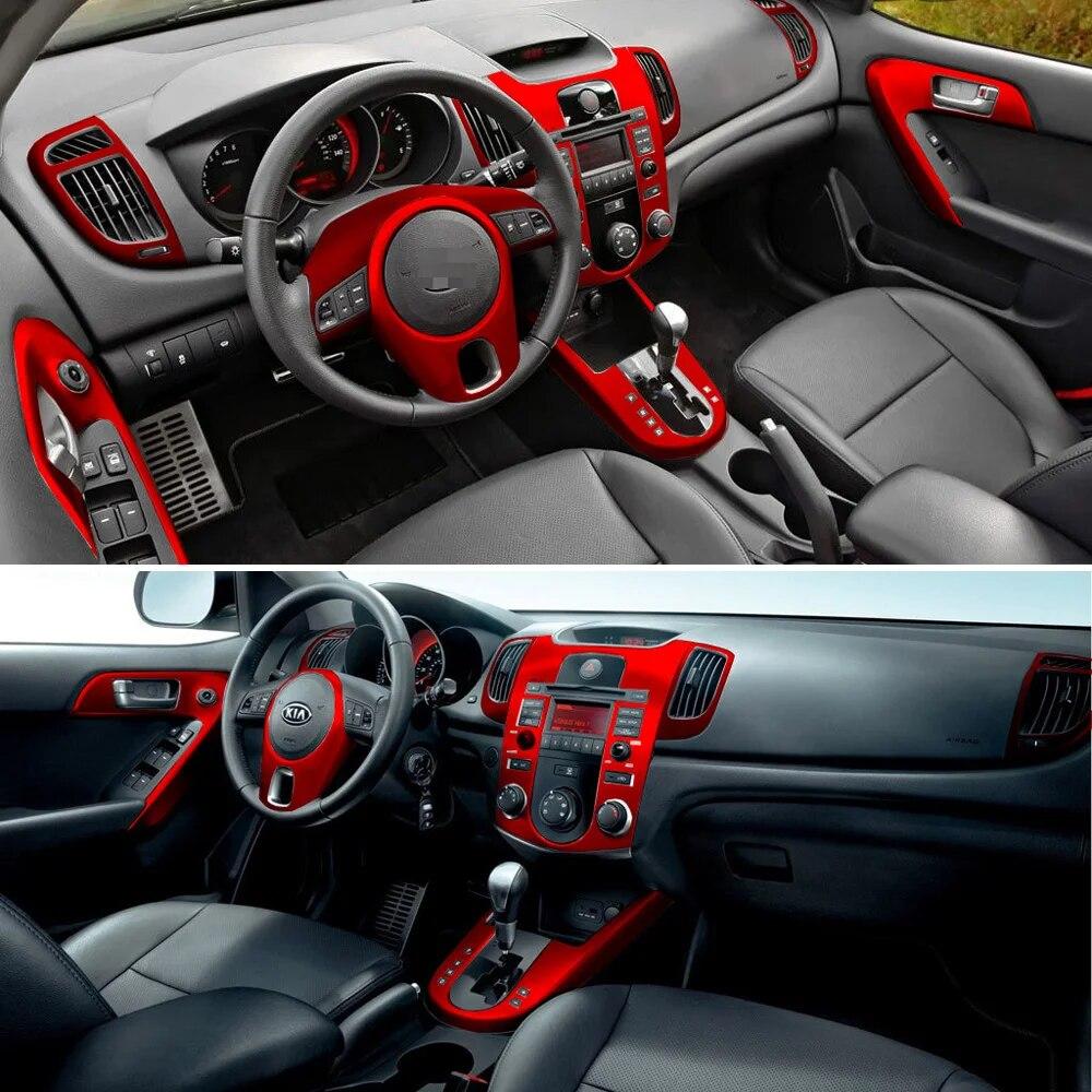 For KIA Forte 2009-2016 Interior Central Control Panel Door Handle 3D/5D Carbon Fiber Stickers Decals Car Styling Accessorie