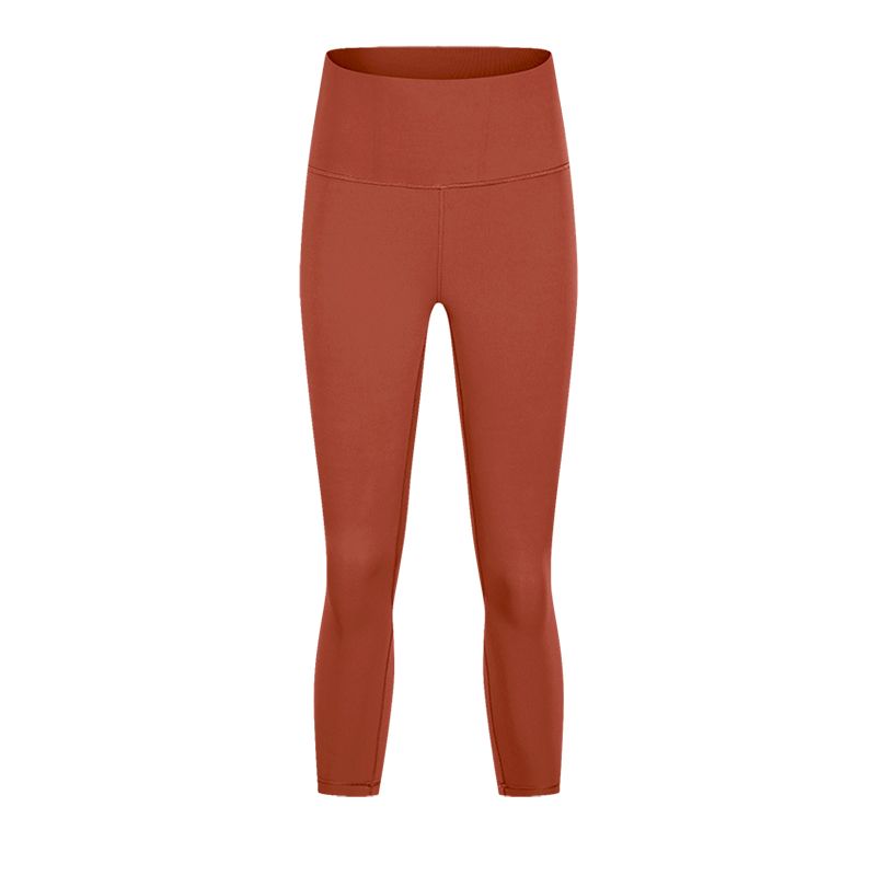 

Lu Same Style Cropped Yoga Pants Summer Thin Outwear Cropped Running Sports Nude Feel Fitness Pants for Women High Waist Hip Lift Caramel Red S/4 (Recommendation 42.50 kg-52.50 kg
