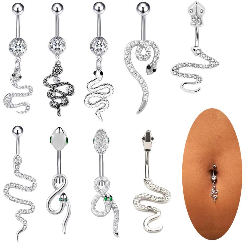 Piercing Sexy Uña de Ombligo Joyería Corporal Para Mujeres Niñas Anillos de Ombligo de Serpiente Personalizados Anillo de Ombligo Simple Regalos