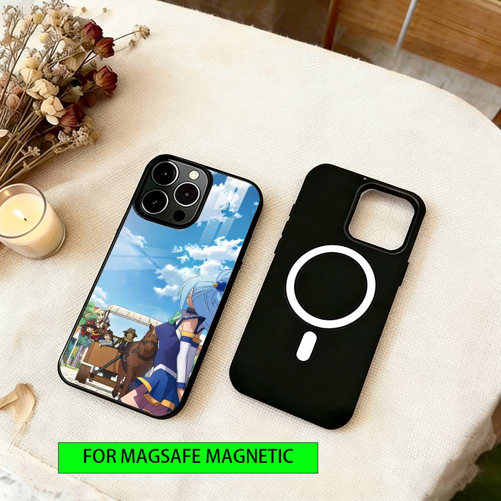 Konosuba Phone Case For iPhone17,16,15,14,13,12,11 Plus,Pro Magnetic with Magsafe Wireless Charging