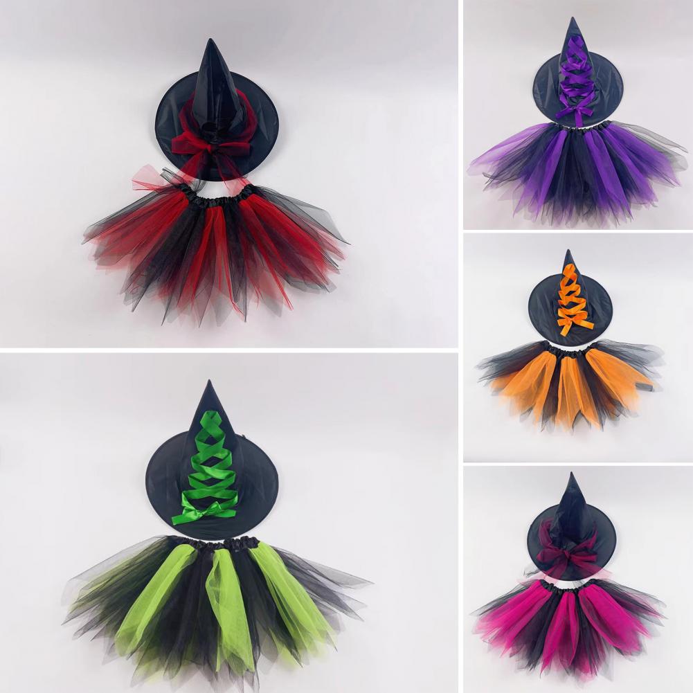Colorful Skirt Hat Set Chiffon Skirts Hat Set for Adults Kids Gauze Tulle Ballet Skirt with Pleated Fluffy Ruffles for Women