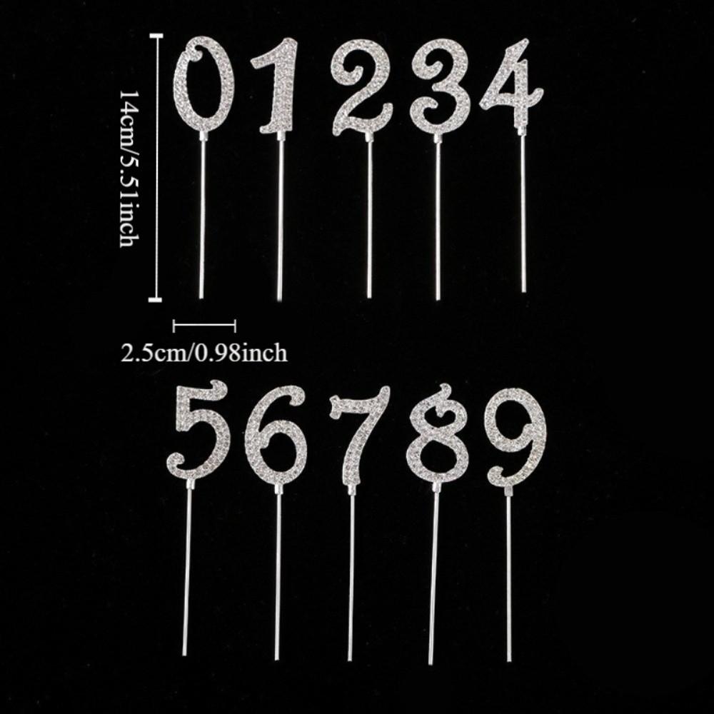 Glitter Cake Plugin Set Shining Birthday Candle Holder Fashion Number Cake Topper  Birthday Parties