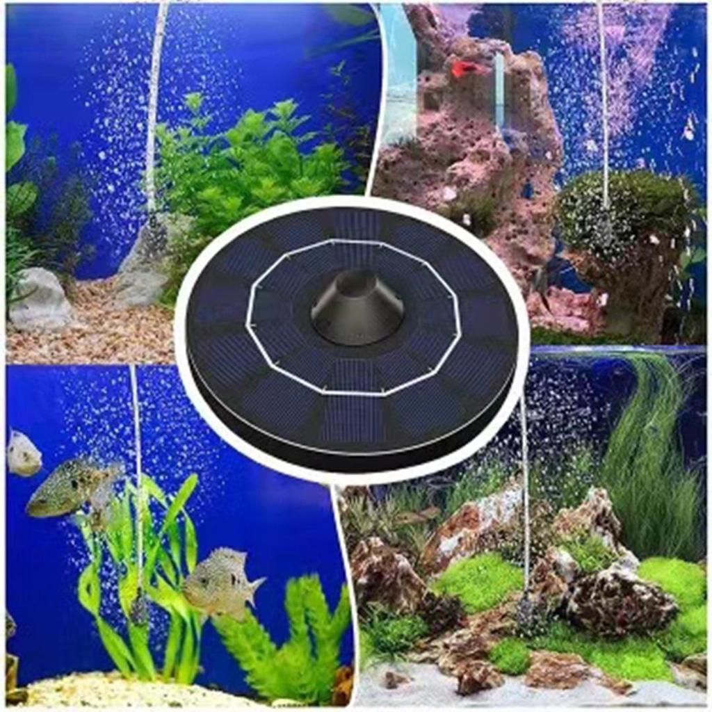 Solar Teich Belüfter Sauerstoffpumpe mit Luftschlauch Sprudelstein Schwimmender Oxygenator