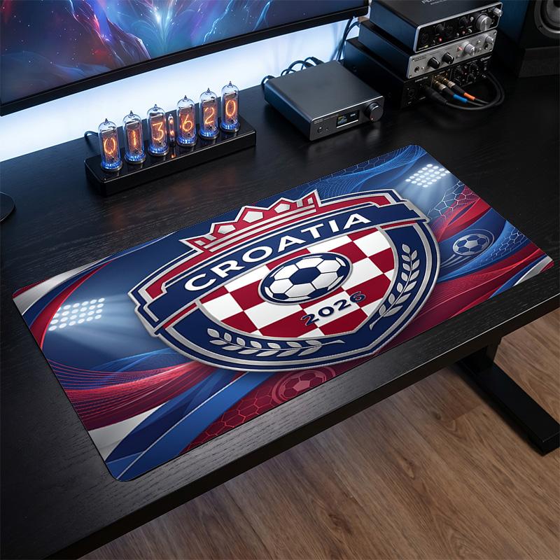 Croatia Football Crest Mouse Pad, Extended Non Slip Rubber Desk Mat for Gaming Office Laptop Fan Gift