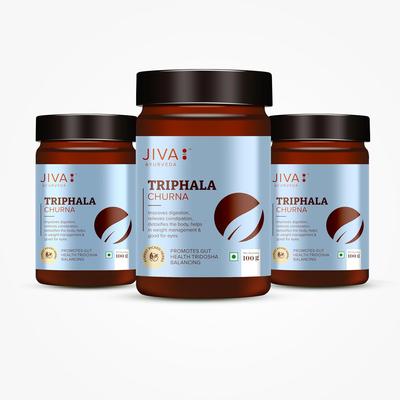 Jiva Triphala Churna 100g Pack of 3 Ayurvedic Powder for Digestion Gut Health Detox Immunity