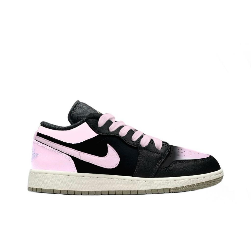 Jordan Air Jordan 1 Cherry Blossom Pink 1 Leather Abrasion Resistant Low Top Vintage Basketball Shoes Unisex Pink 553558-092(Team1119-1)