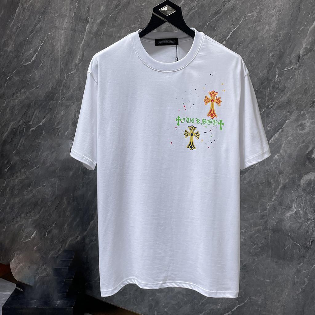 8959 CHROME HEARTS 2026 Summer New High Quality Cotton Round Neck Loose Large Size Men's and Women's T-shirt Couple T-shirt