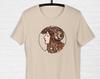 Unisex T-shirt Featuring Vintage French Art Nouveau, Stained Glass Window for the Facade of the Fouquet Boutique by Alphonse Maria Mucha
