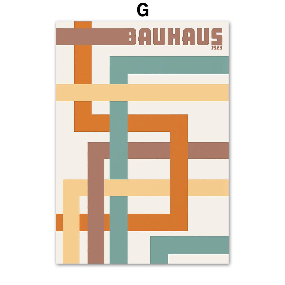 Bunte Bauhaus-Geometrie-Kreis-Linie-Regenbogen-Poster und Drucke, Wandkunst, Leinwandgemälde für Wohnzimmer, dekorative Bilder