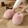 **Women Fluffy Furry Cotton Slippers Warm Indoor Home Large Size Fall Winter**