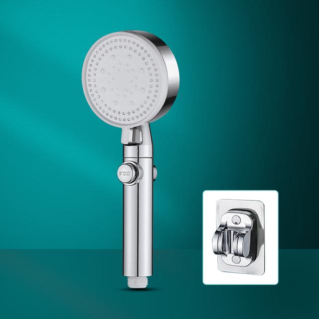 5-speed Ajustable High-pressure Shower Head One-key Stop Water Water-saving Hand-held Shower Head with Hose Bathroom Accessories