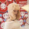 Women Winter Plush Bomber Hat with Earflap Solid Color Lady Thicken Warm Ushanka Hat