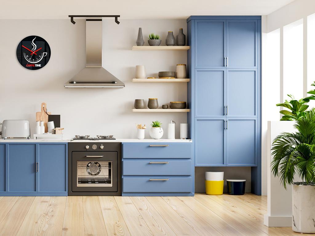 COFFEE TIME II BLACK WALL CLOCK