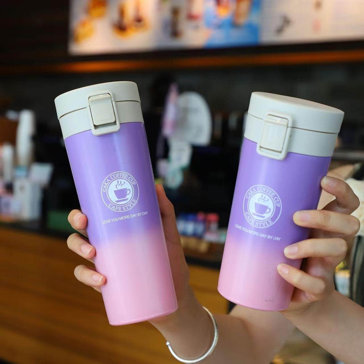 

380ML Coffee Cup Tumbler Thermos Cup Stainless Steel Tea Coffee Leak-Proof Thermos Mug Car Insulated Water Bottle Vacuum Flask 380ML