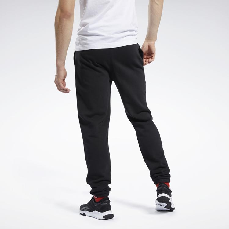 Reebok Solid Color Straight Leg Casual Pants Men bottoms Black FK6024