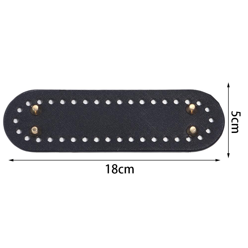 1pc Round Long Bottom For Knitted Bag PU Leather Bag Base Handmade Bottom With Holes Diy Crochet Bag Bottom Accessories