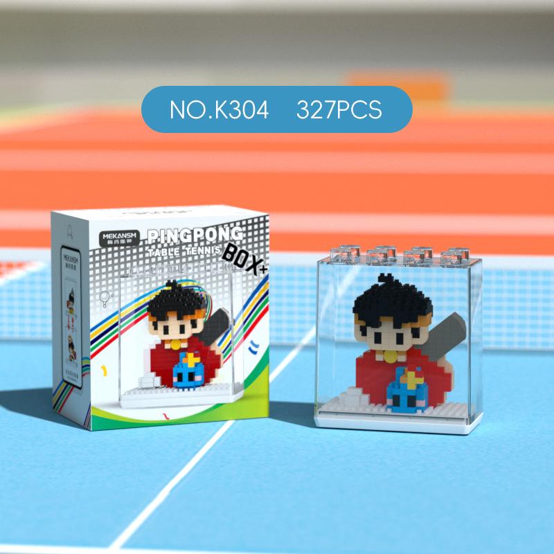 Creative DIY Cute Table Tennis Racket Building Block Model Tiny Particle Educational Assembly Toy Christmas Gift