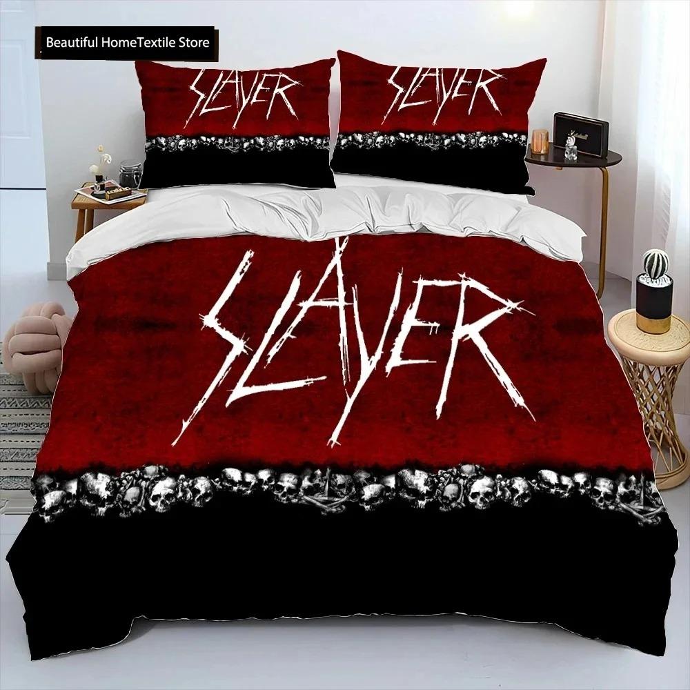 Slayer Heavy Metal Band Music Comforter Bedding SetDuvet Cover Bed Set Quilt Cover PillowcaseKing Queen Size Bedding Set Gift