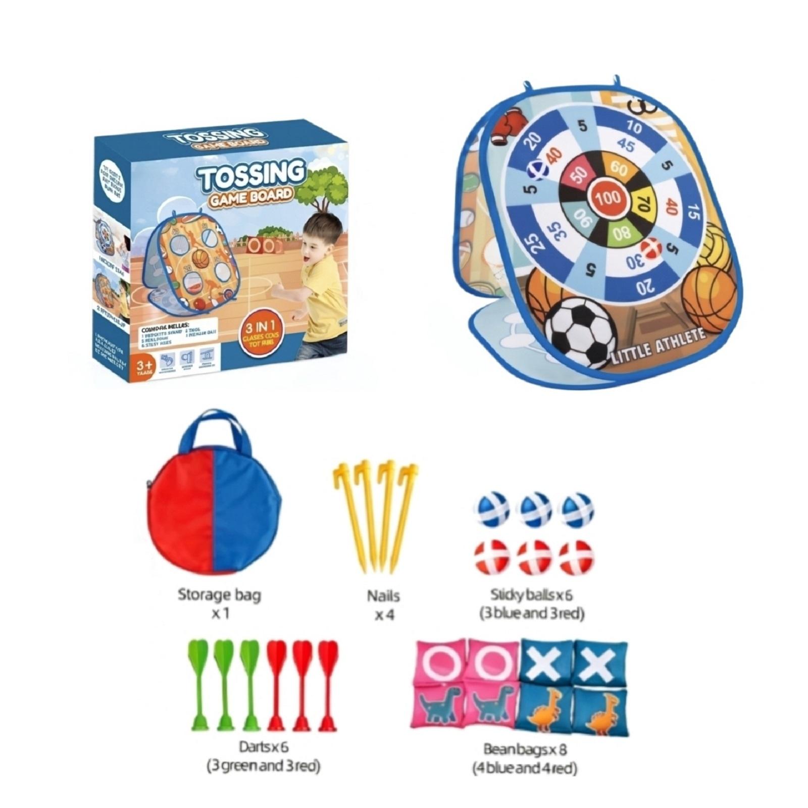 

Children s Folding Toss Target Game Set Includes Sticky Balls Darts Bean Bags Outdoor Play Activity Portable Storage Bag One Size