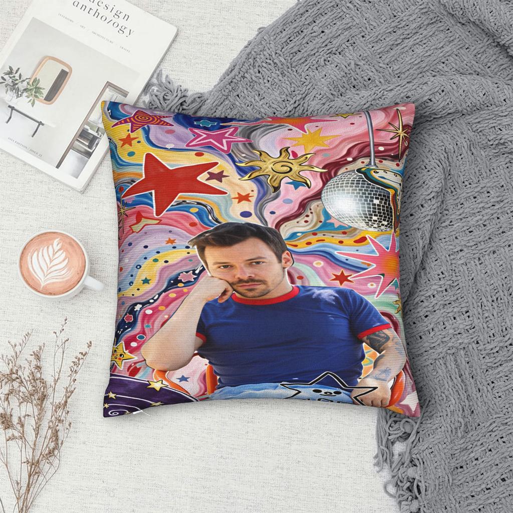 Harrys S-Styles Kiss Al the Time Pillow Case Square Pillow Cover Kawaii Cushion Cover For Living Room Chair