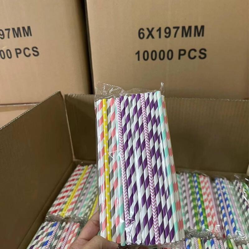

Mixed Stripe 3-Layer Paper Art Straws