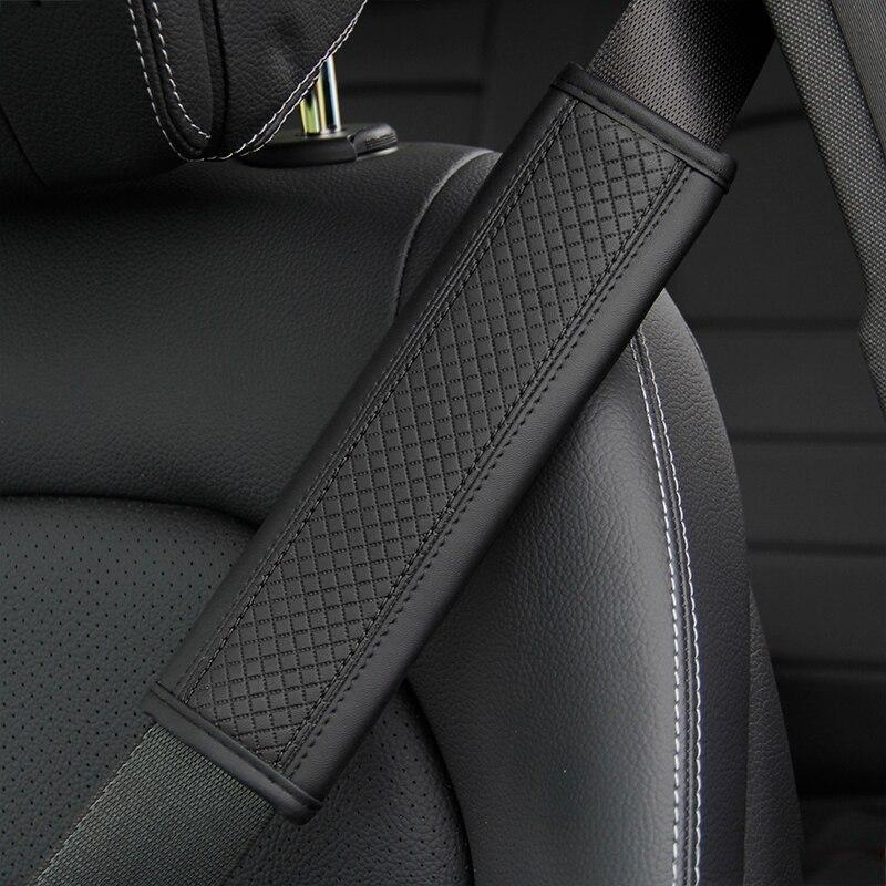 Car Accessories Seat Belt PU Leather Seat Belt Shoulder Cover Comfortable Flash Diamond Inlaid Crown Protect Seat Belt Liner