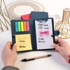 Button-Style Kraft Paper Sticky Note Pad with Pen Holder and Logo Print