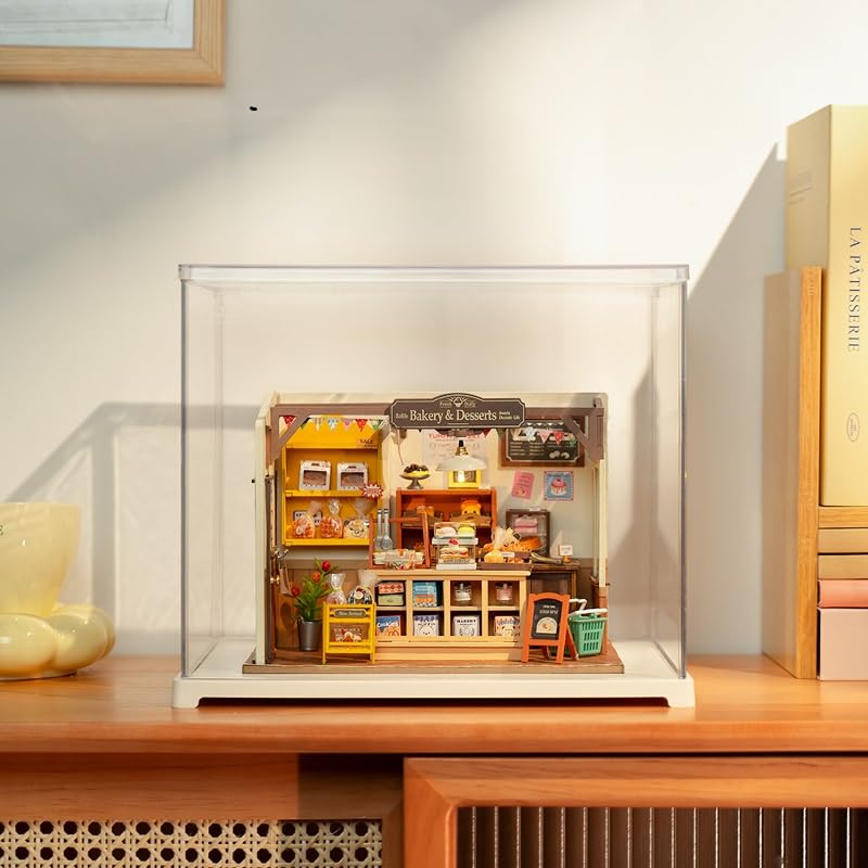 Robotime Mini Casa Casa delle Bambole Custodia in Acrilico (Casella di visualizzazione) - Assemblaggio richiesto