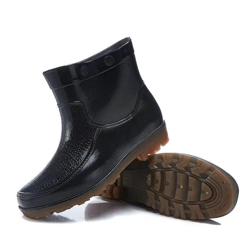 

Мужские дождевые туфли новые весенне-осенние туфли на платформе теплые дождевые сапоги средней длины с низким голенищем модные галоши кухонная резиновая обувь 44