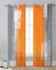 Orange Gray Abstract Oil Painting Texture Tulle Curtains Living Room Kitchen Window Decoration Chiffon Voile Sheer Curtain
