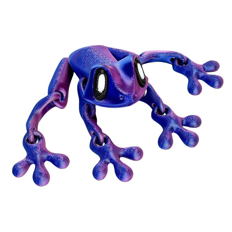 3D-gedruckter Frosch mit biegsamen Beinen, entzückende magnetische Kühlschrankdekoration, verspieltes Büro-Schreibtischornament, bestes Geschenk für jeden Anlass