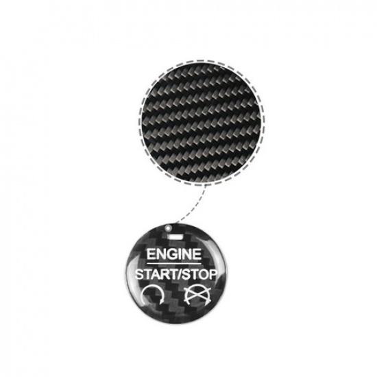 Real Carbon Fiber Car Interior Start Button Cover Sticker Special For Mustang 18