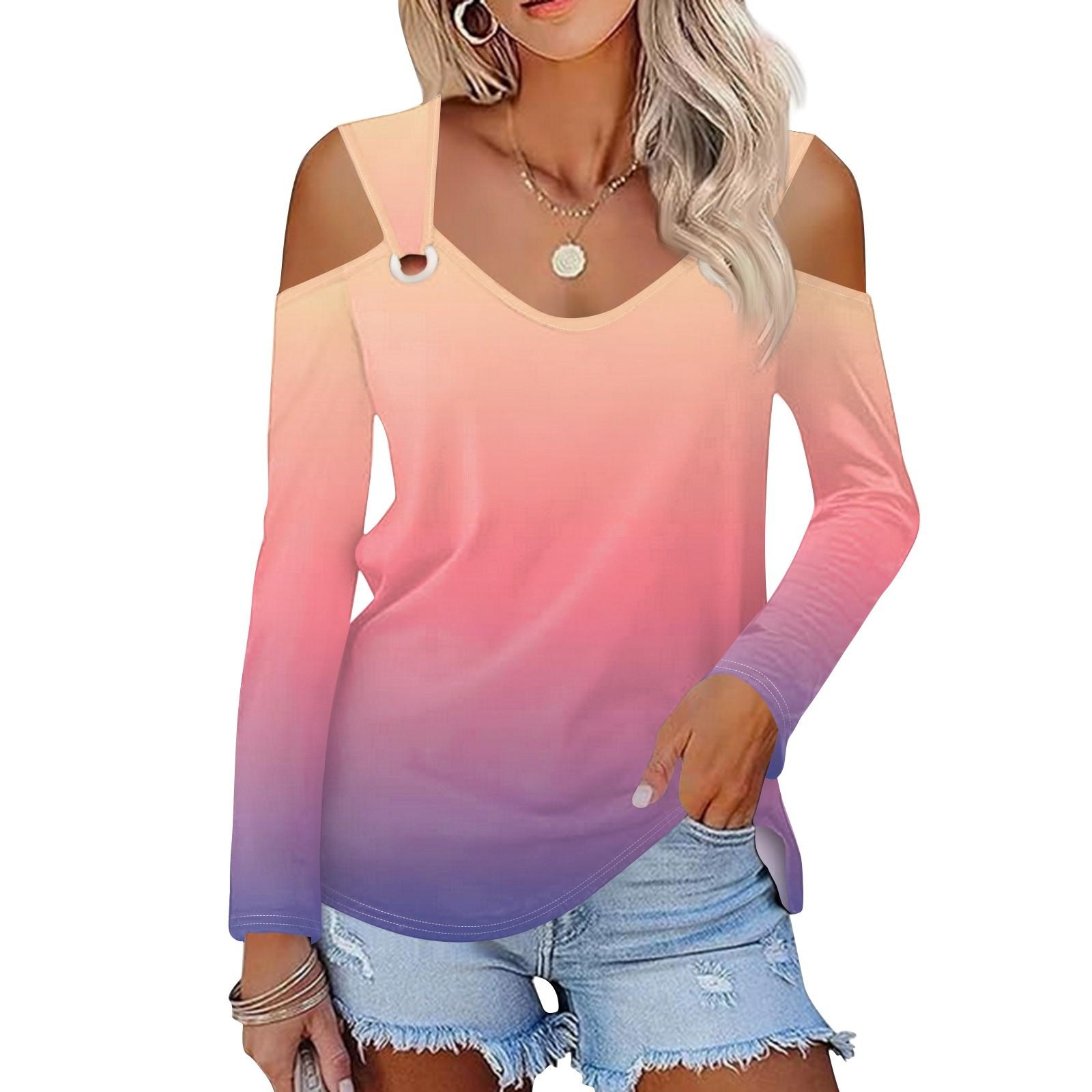 Женская повседневная рубашка-блузка с принтом — фото 11