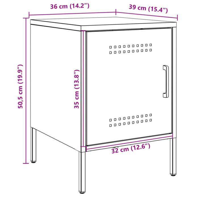 VidaXL Bedside Tables 2 Pcs Olive Green 36x39x50.5 Cm Steel, Cabinet, Side Cabinet, Phone Holder, Table of 842919