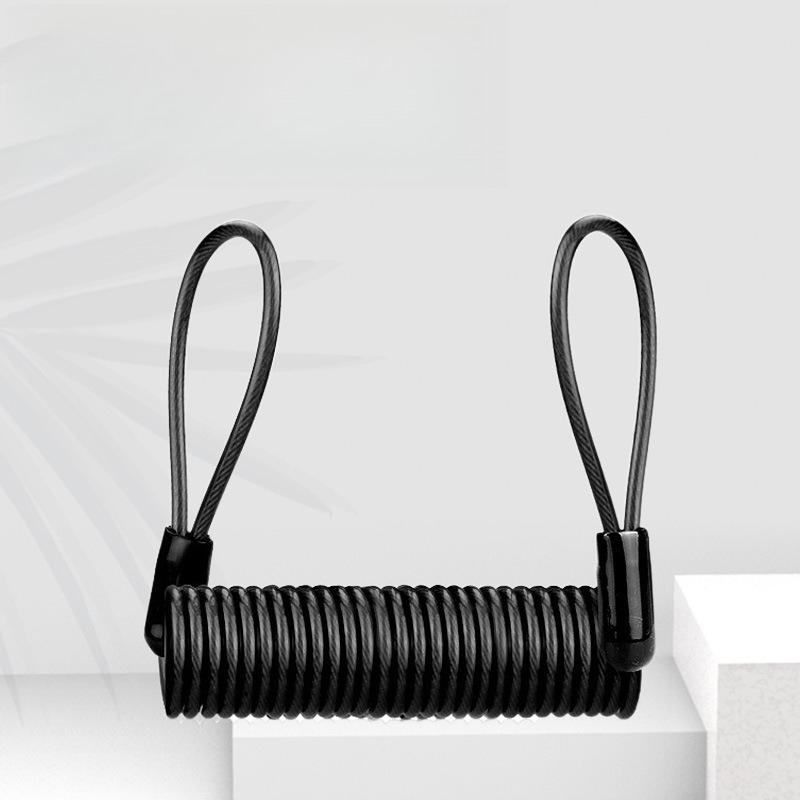 Yellow Disc Lock Reminder Cable Lock Anti-theft Rope Alarm Disc Lock Spring Cable Motorcycle Safety Reminder Convenient