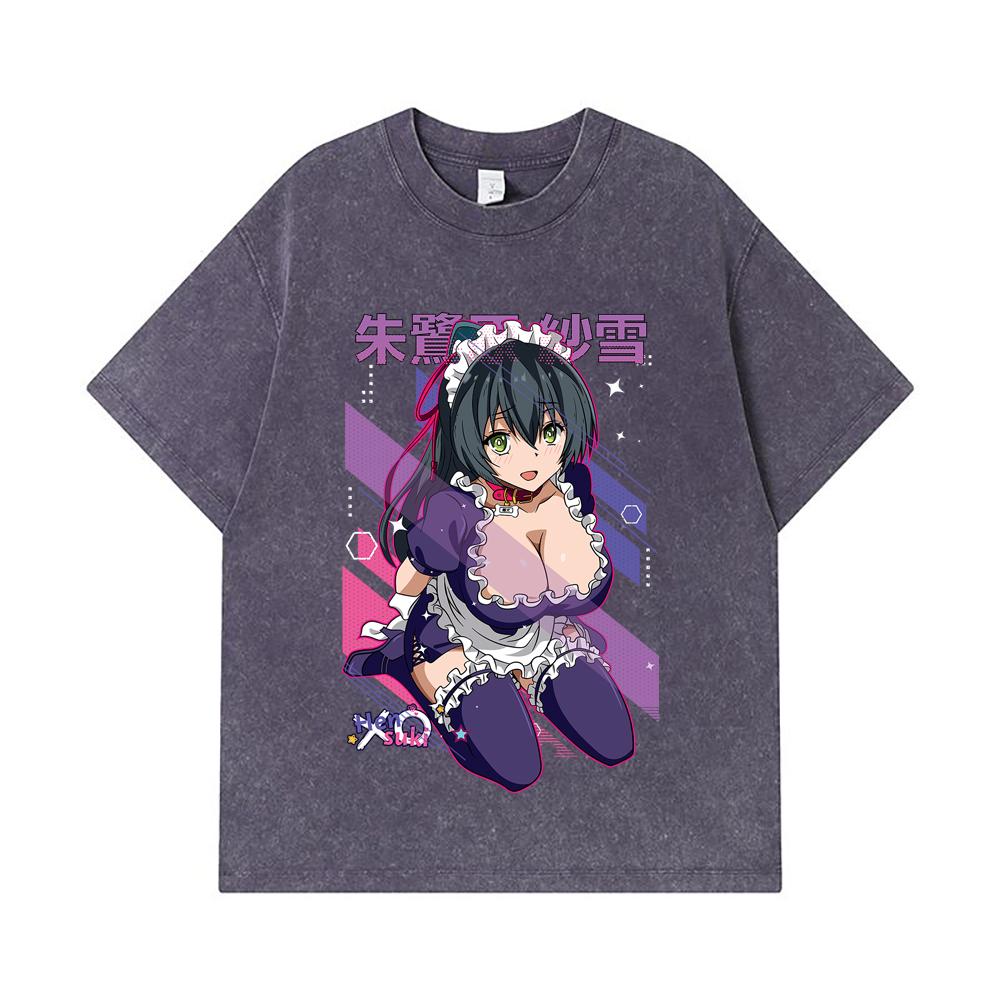 275 GSM Washed T-shirts 100% Cotton Hensuki V1 Sayuki Print Unisex Heavy Cotton T Shirt