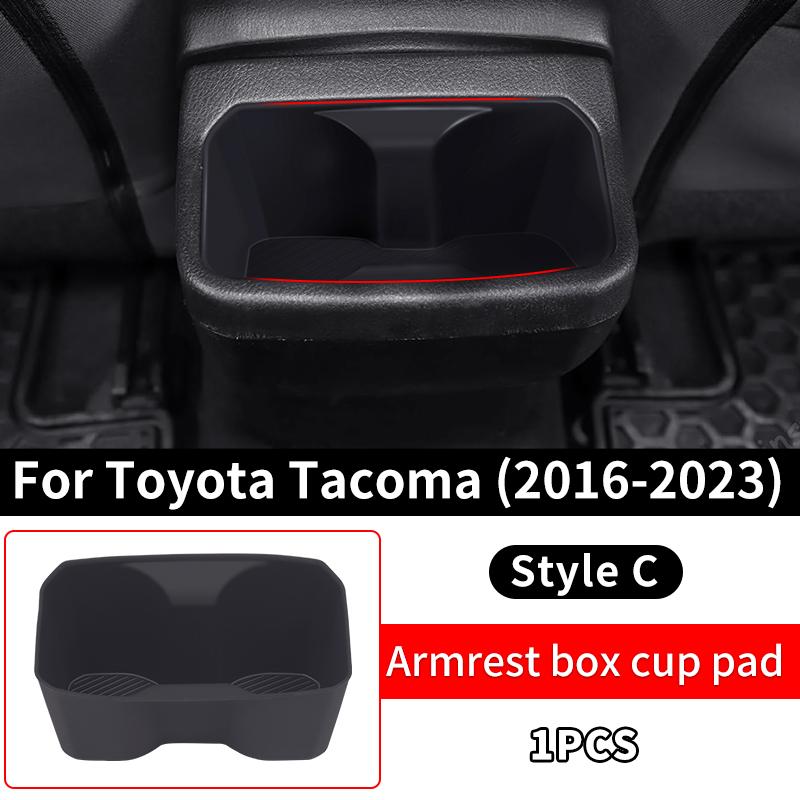 For 2016- Toyota Tacoma Central Console Cup Holder Silica Gel Pad Interior Upgraded Accessories