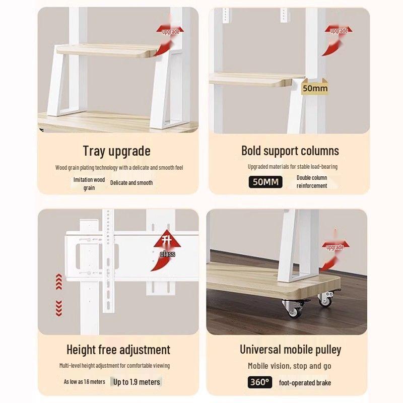 Floor-Standing TV Stand with Wheels for 55-120 Inch Screens