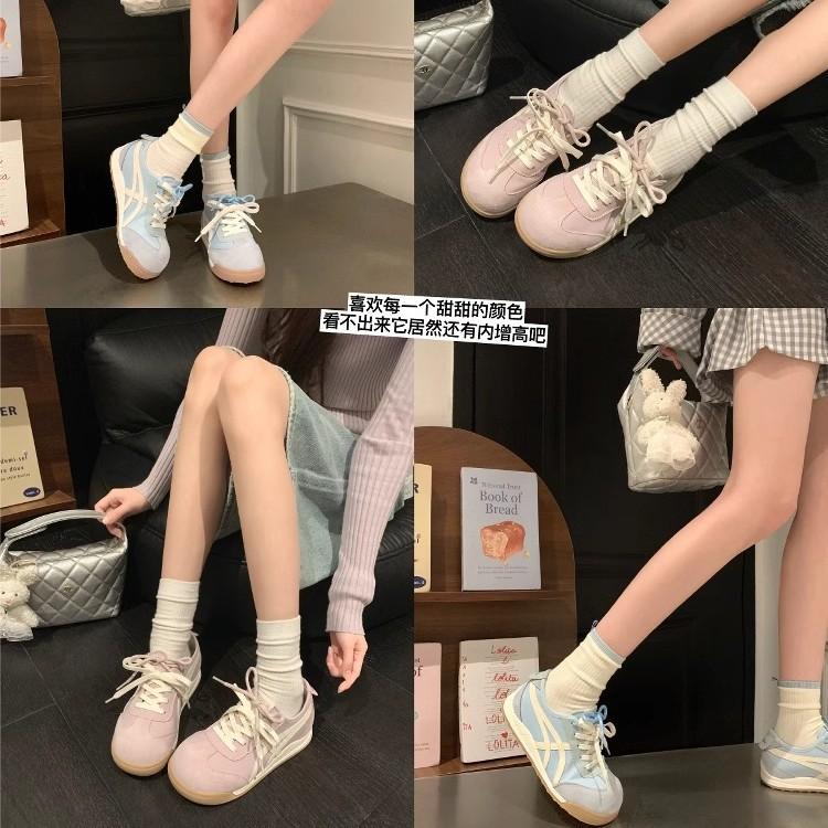 Cowhide Version~ Heightened Platform Forrest Gump Training Shoes Women's 2025 Spring New Ugly Cute Shoes Little White Shoes Casual Board Shoes