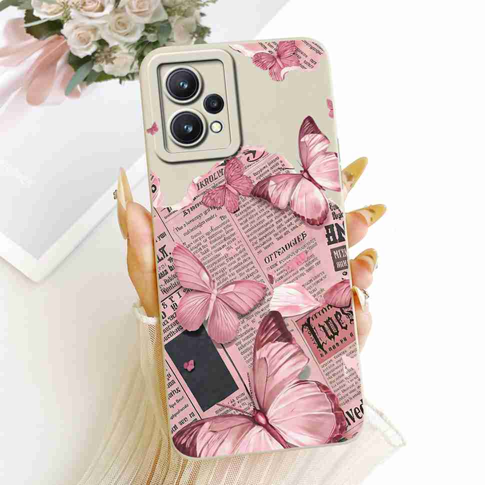 For Realme 9 5G Casing Fashion Butterfly Flower Case For Realme9 Pro 9pro 5G RMX3471 RMX3472 Soft Silicone Back Cover 6.6"