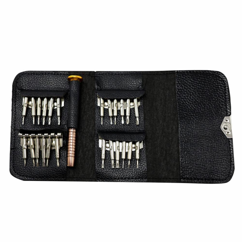 Professional 25-in-1 Mini Screwdriver Set With Leather Case Portable Electronic Phillips Screwdriver