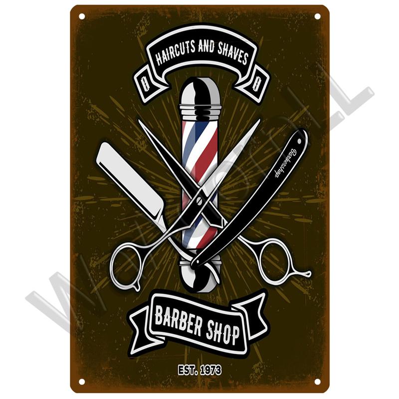 Barber Shop Retro Pub Bar Decoration Tin Sign Shabby Chic Home Decor Plaque Metal Sign Wall Poster Vintage Decor Art Vintage