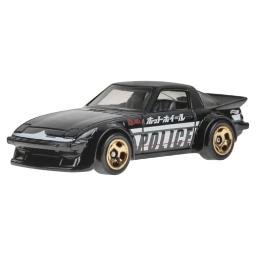 Hot Wheels Basic Car Mazda RX-7 Vehicle Toy Miniature Car for Ages 3 and Up, Black, HXR18