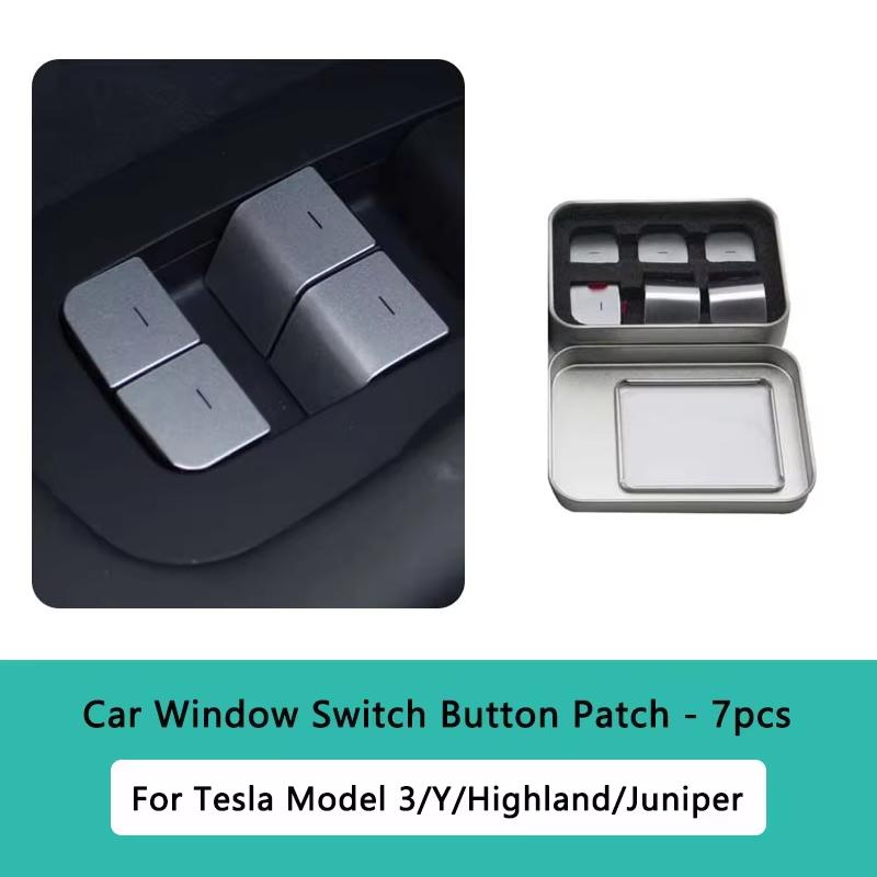 HEENVN Modell Y Wacholder 2025 2026 Auto Türöffner Knopf Aufkleber für Tesla Model 3 Highland Modell YL Knopfverkleidung Schutz Aufkleber