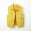 Women's Colorful Denim Vest - Trendy Spring/Autumn Jacket with Large Pockets and Slimming Fit