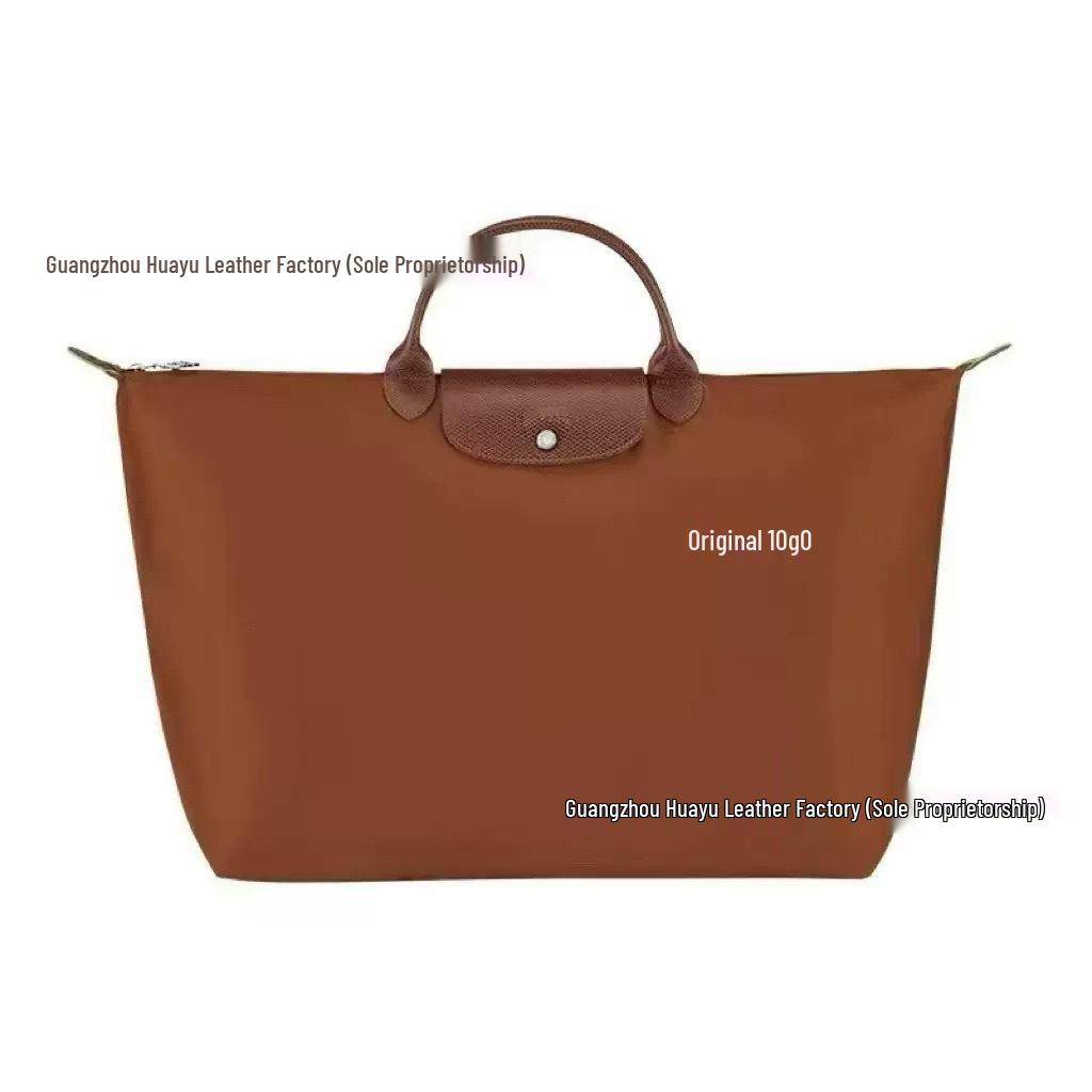 High-Quality Dragon-Inlaid Cowhide Travel Bag: Large, Lightweight, Waterproof Nylon Shoulder Handbag