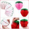 22PCS Red&Pink 3D Paper Flower Atmosphere Decoration Tissue Strawberry Tissue Pom Poms Accessories Ornament Hanging Decoration