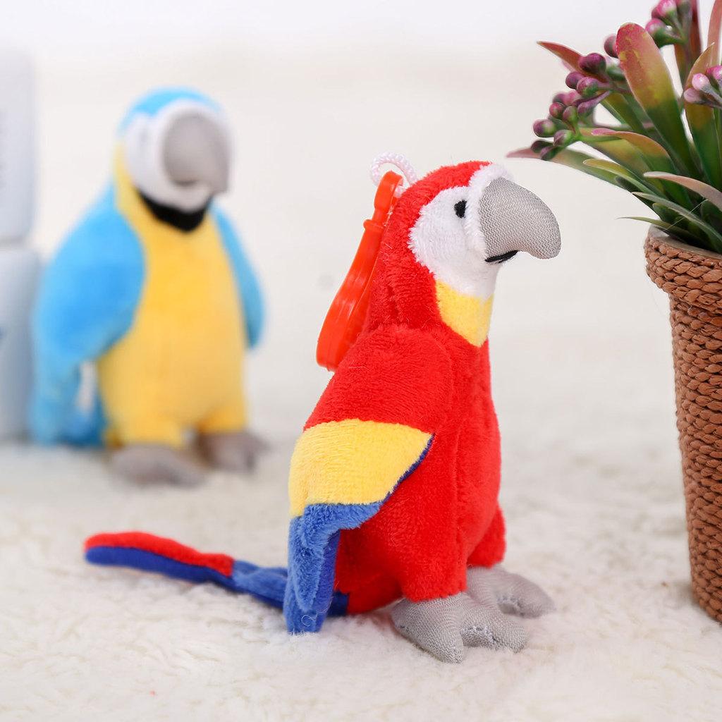 Parrot Plush Toy Keychain With Short Plush Material For Gift And Bag Decor